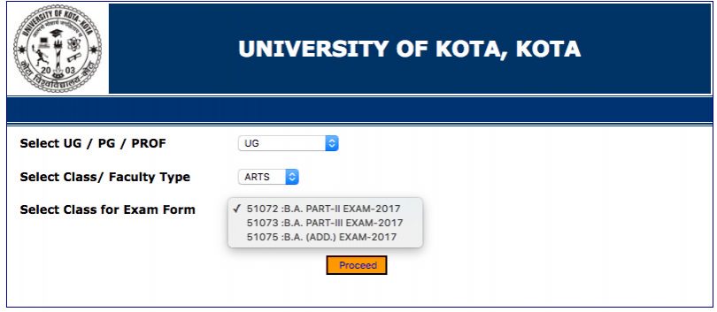 Uok Admit Card 2017 B Com Ba B Sc Ma M Com Kota University Admit